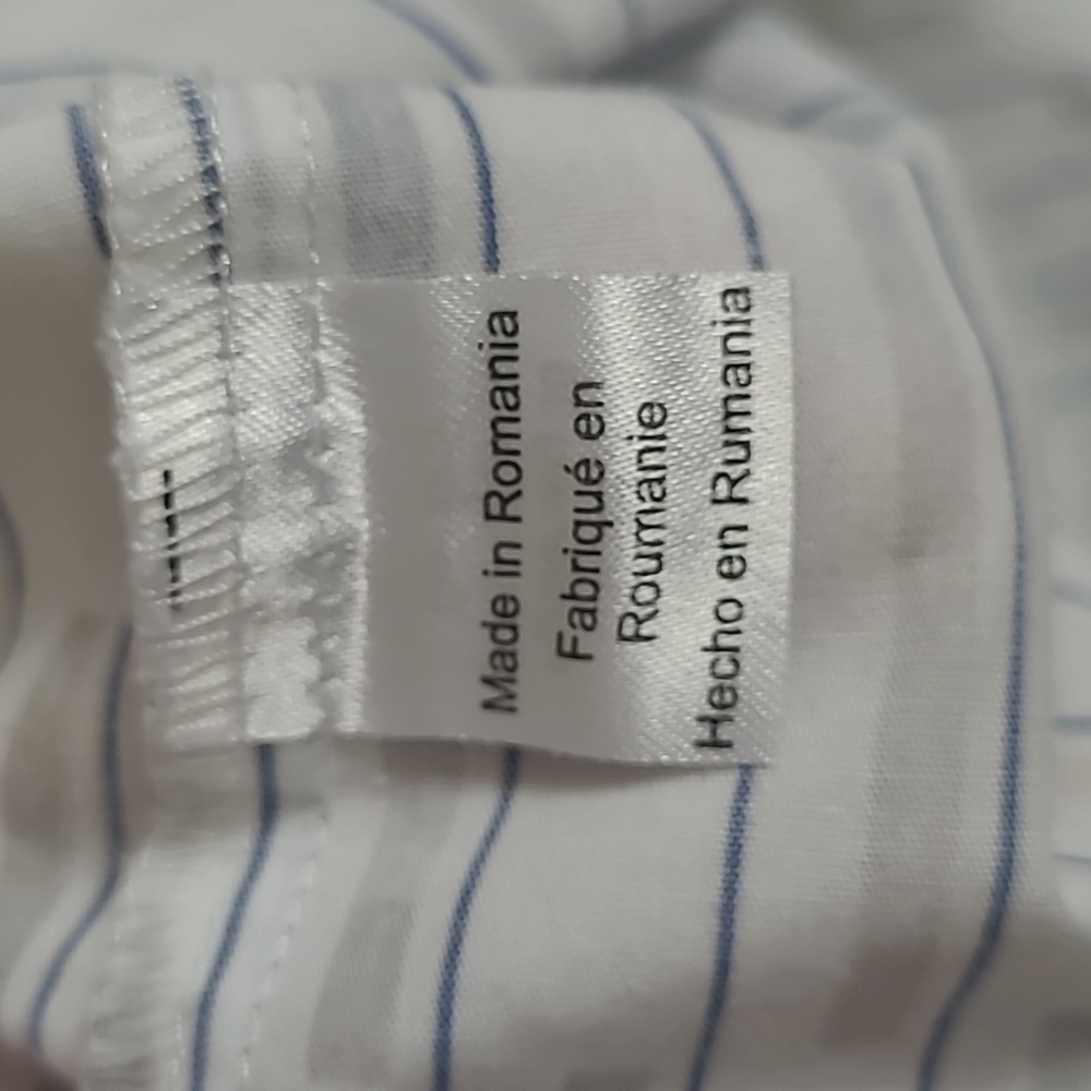 Haupt Men's White and Blue Striped Shirt Size M 39/40. 15.5 - Picture 7 of 8
